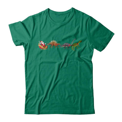 Xmas Cool Santa Sleigh Dinosaur Christmas Gift-T-Shirt & Sweatshirt-Classic T-Shirt-Kelly Green