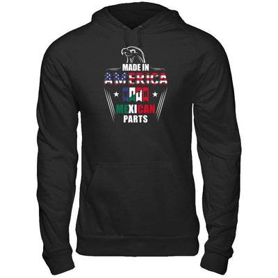 Made In America With Mexican Part-T-Shirt & Hoodie-Pullover Hoodie-Black
