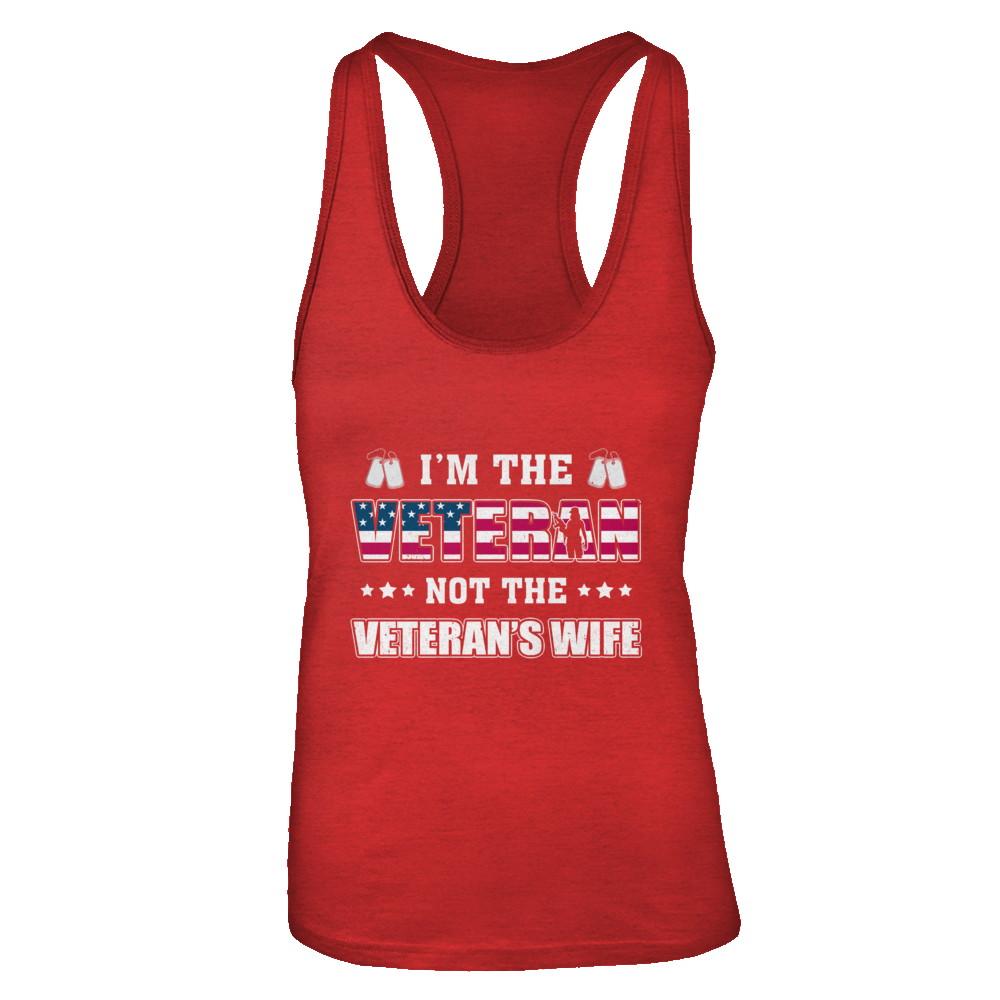 I'm The Veteran Not The Veteran's Wife-T-Shirt & Tank Top-Women's Ideal Racerback Tank-Red