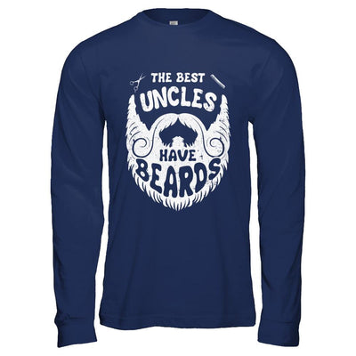 The Best Uncles Have Beards Bearded Uncle-T-Shirt & Hoodie-Long Sleeve T-Shirt-Navy