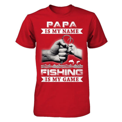 Papa Is My Name Fishing Is My Game-T-Shirt & Hoodie-Classic T-Shirt-Red