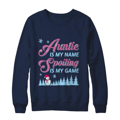 Auntie Is My Name Spoiling Is My Game-T-Shirt & Hoodie-Crewneck Sweatshirt-Navy