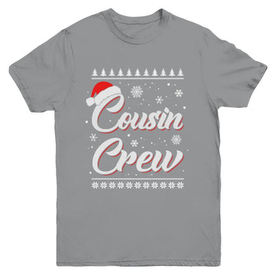 Matching Family Christmas Cousin Crew Ugly Sweater Youth-Youth Shirt-Youth T-Shirt-Sport Grey