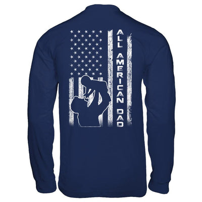All American Dad Flag-T-Shirt & Hoodie-Long Sleeve T-Shirt-Navy