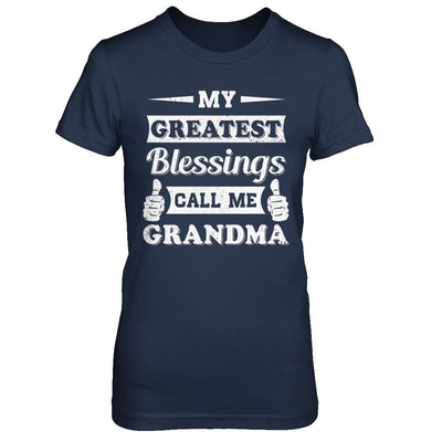 My Greatest Blessings Call Me Grandma-T-Shirt & Hoodie-Women's T-Shirt-Navy