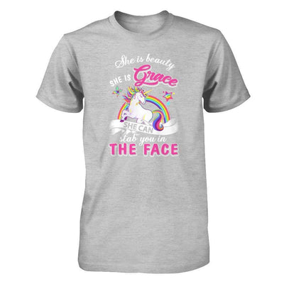 She Is Beauty She Is Grace She Can Stab In The Face-T-Shirt & Tank Top-Premium T-Shirt-Heather Gray