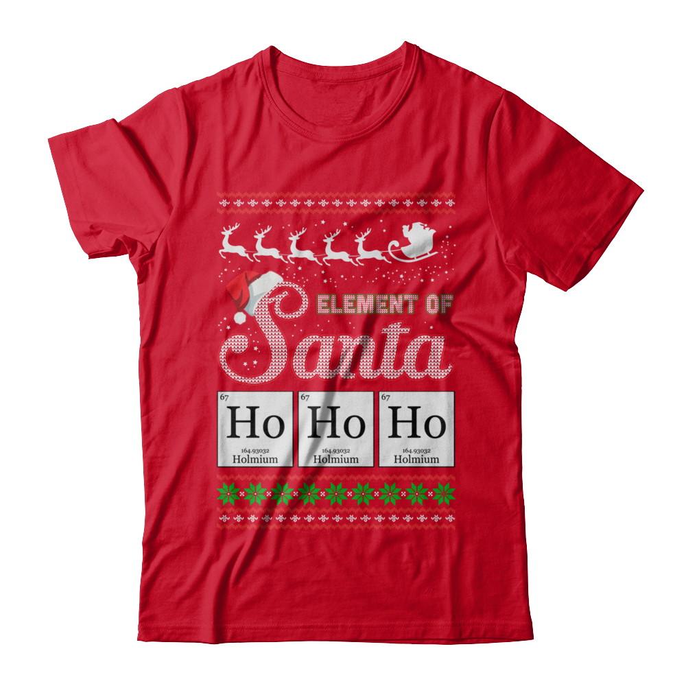 Hohoho Element Of Santa Chemistry Christmas-T-Shirt & Sweatshirt-Premium T-Shirt-Red