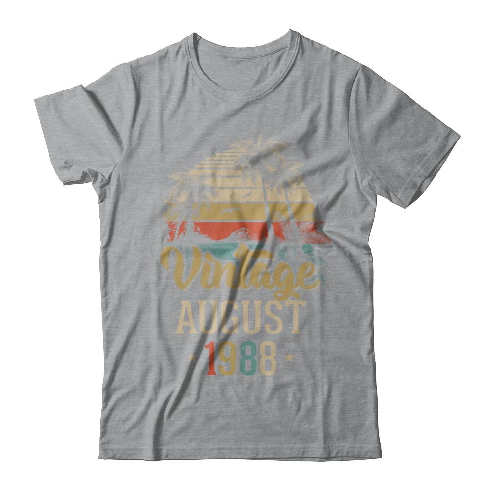 Retro Classic Vintage August 1988 33th Birthday Gift-T-Shirt & Hoodie-Classic T-Shirt-Sport Grey