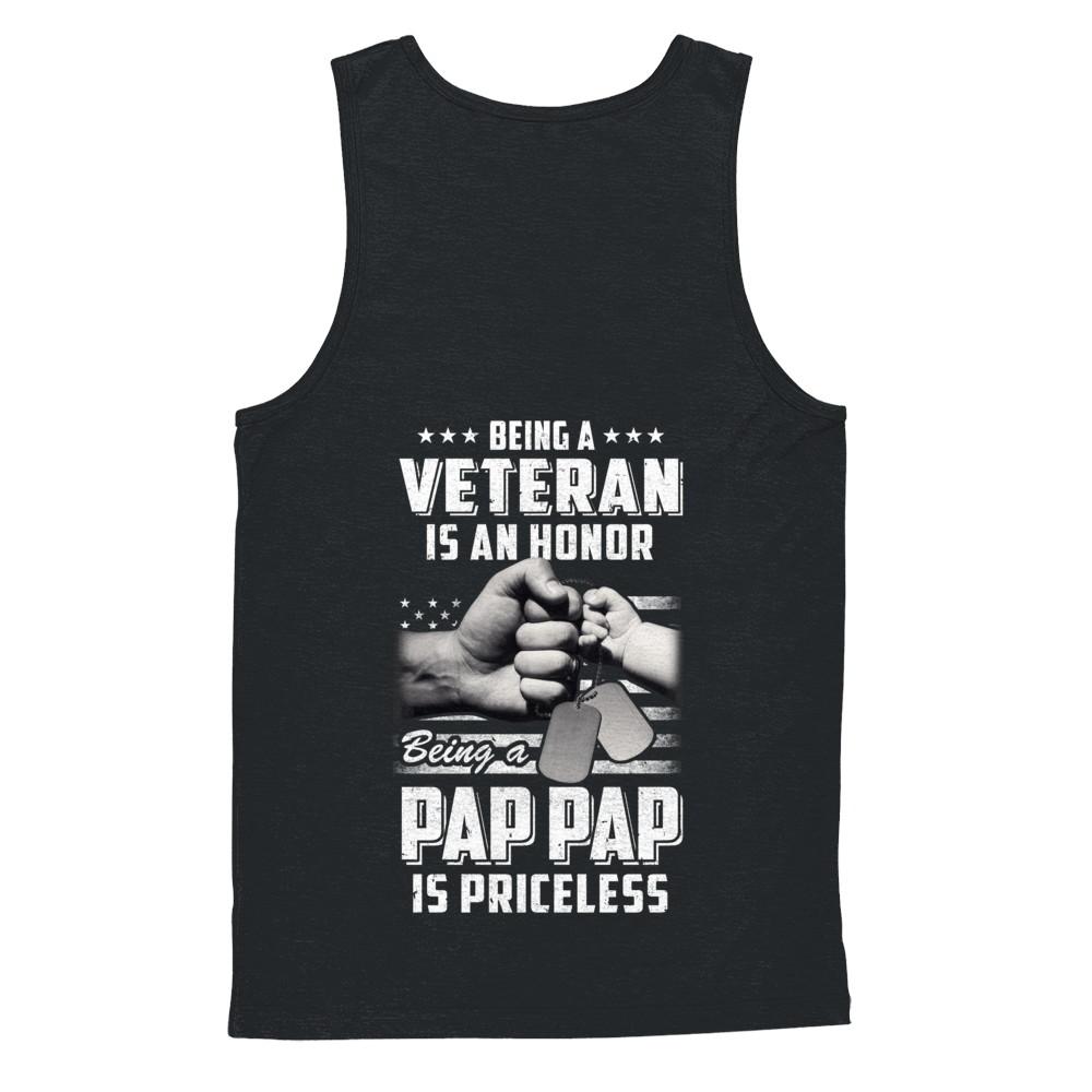 Being A Veteran Is An Honor Being A Pap Pap Is Priceless-T-Shirt & Hoodie-Unisex Tank-Black