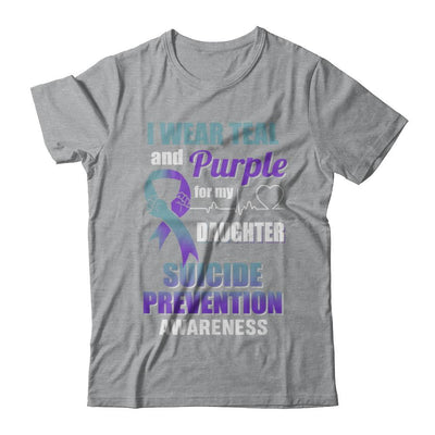 I Wear Teal Purple For My Daughter Suicide Prevention-T-Shirt & Hoodie-Classic T-Shirt-Sport Grey
