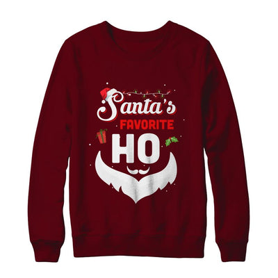 Santa's Favorite Ho Funny Christmas Gift-T-Shirt & Sweatshirt-Crewneck Sweatshirt-Maroon