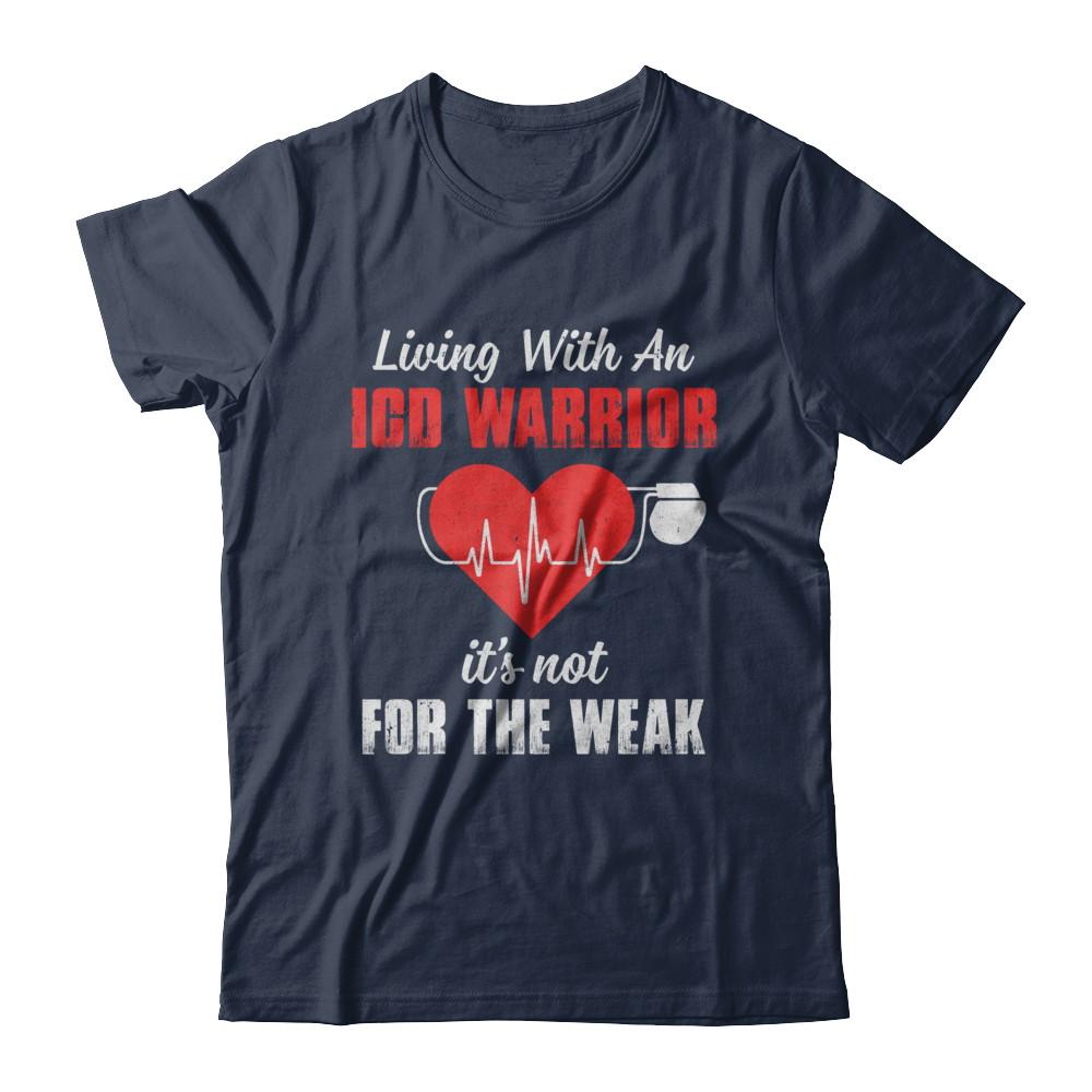 Living With An Implantable Cardioverter Defibrillator-T-Shirt & Hoodie-Classic T-Shirt-Navy