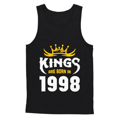 Kings Are Born In 1998 Birthday Gift-T-Shirt & Hoodie-Unisex Tank-Black