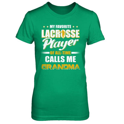 My Favorite Lacrosse Player Calls Me Grandma Lacrosse-T-Shirt & Hoodie-Women's T-Shirt-Irish Green