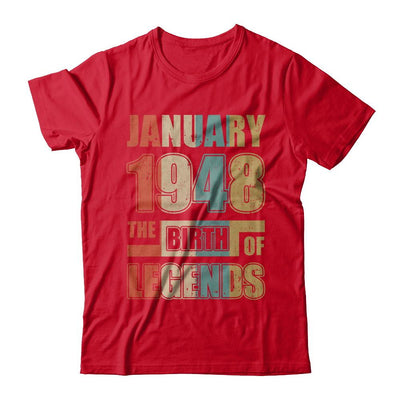 Vintage Retro January 1948 Birth Of Legends 73th Birthday-T-Shirt & Hoodie-Premium T-Shirt-Red