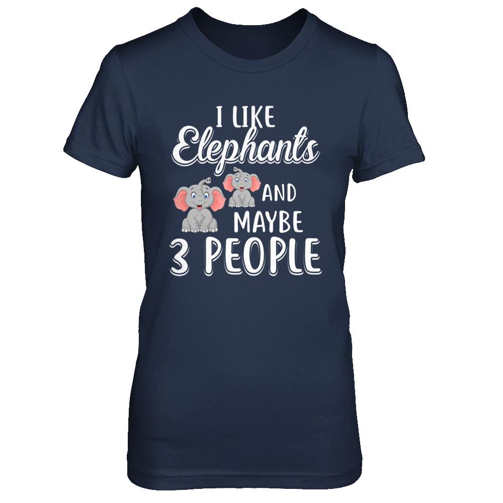 I Like Elephants And Maybe 3 People-T-Shirt & Hoodie-Women's T-Shirt-Navy