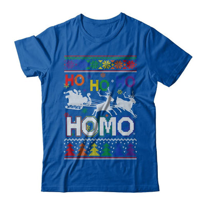 Ho Ho Ho Homo Santa LGBT Gay Ugly Christmas Sweater-T-Shirt & Sweatshirt-Premium T-Shirt-Royal