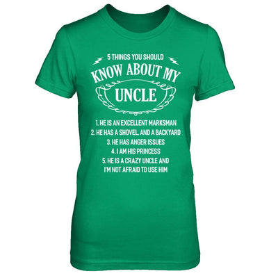 5 Things You Should Know About My Uncle Niece-T-Shirt & Sweatshirt-Women's T-Shirt-Irish Green