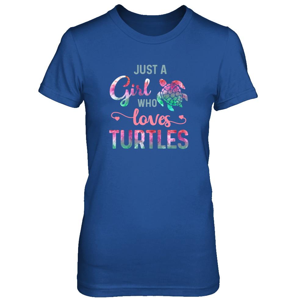 Just A Girl Who Loves Turtles Turtle Lover-T-Shirt & Tank Top-Women's T-Shirt-Royal