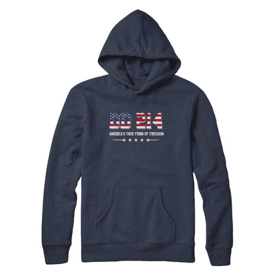 Dd-214 America's True Form Of Freedom Veteran-T-Shirt & Hoodie-Pullover Hoodie-Navy