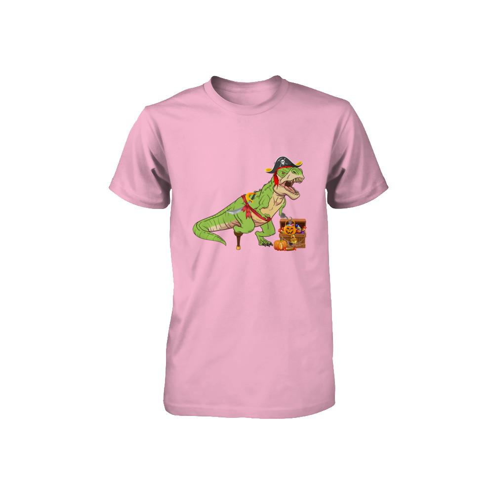 Dinosaurs T-Rex Pirate Halloween Saurus For Kids Youth-Youth Shirt-Toddler T-Shirt-Pink