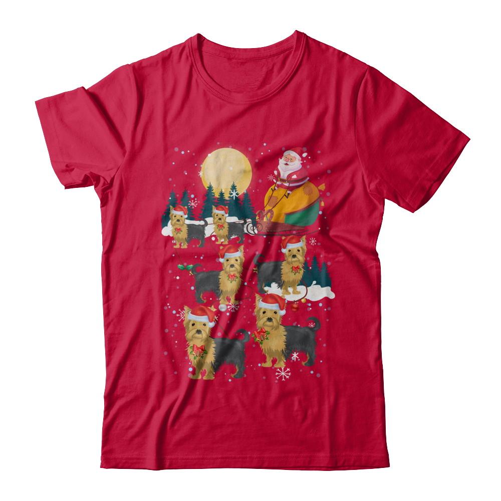 Dog Reindeer Yorkie Christmas Gift-T-Shirt & Sweatshirt-Classic T-Shirt-Red