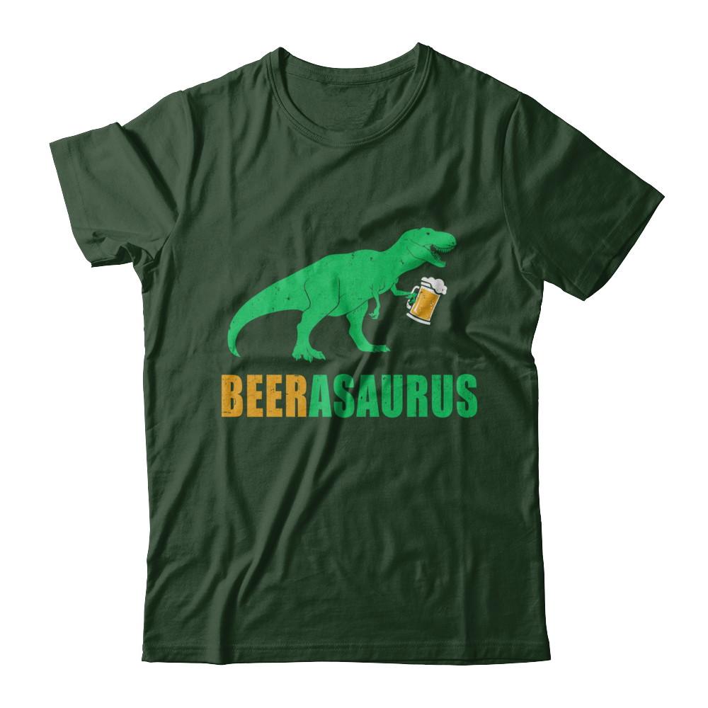 Beerasaurus Funny International Beer Day Dinosaur Gift-T-Shirt & Hoodie-Classic T-Shirt-Forest Green