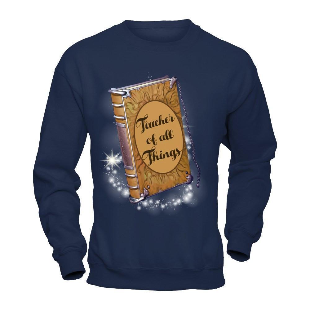 Teacher Of All Things Read Across Day-T-Shirt & Hoodie-Crewneck Sweatshirt-Navy