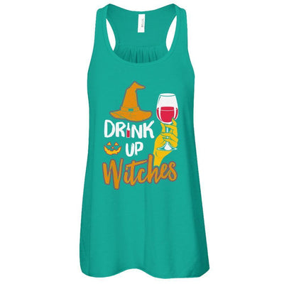 Drink Up Witches Funny Halloween Wine Lover-T-Shirt & Tank Top-Women's Flowy Racerback Tank-Kelly