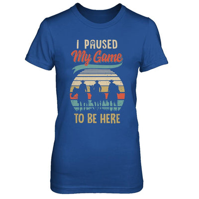 Vintage Cowboy I Paused My Game To Be Here For Gamers-T-Shirt & Hoodie-Women's T-Shirt-Royal