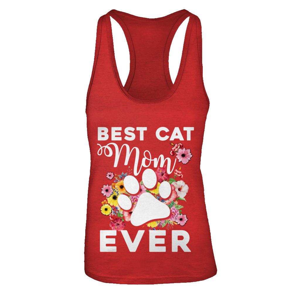 Best Cat Mom Ever Mother's Day Gift-T-Shirt & Tank Top-Women's Ideal Racerback Tank-Red