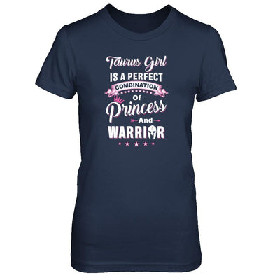 Taurus Girl Princess Warrior April May Birthday-T-Shirt & Tank Top-Women's T-Shirt-Navy