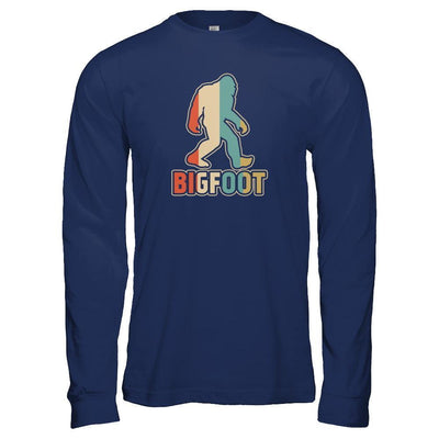 Classic Vintage Retro Style BigFoot-T-Shirt & Tank Top-Long Sleeve T-Shirt-Navy