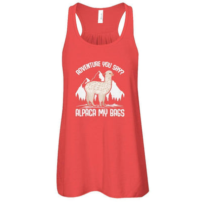Adventure You Say? Alpaca My Bags-T-Shirt & Tank Top-Women's Flowy Racerback Tank-Red