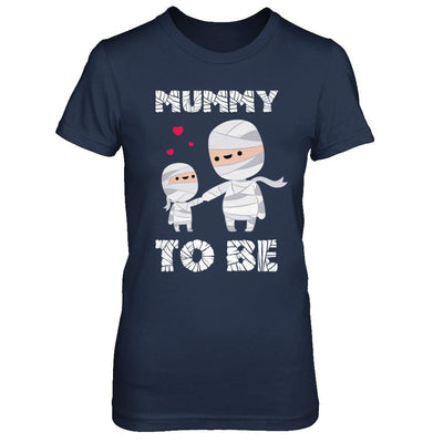 Cute Funny Mummy To Be Pregnant Mom Halloween-T-Shirt & Hoodie-Women's T-Shirt-Navy