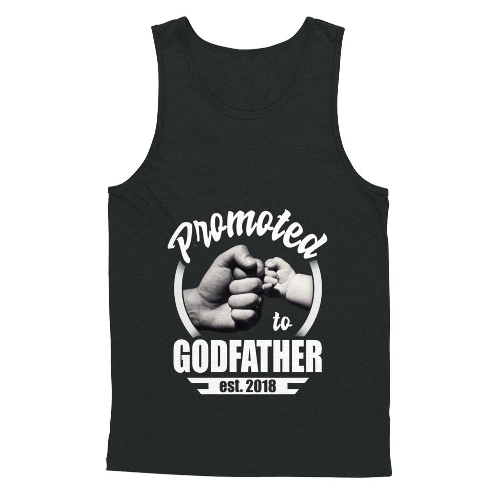 Promoted To Godfather 2018 Fathers Day Gift-T-Shirt & Hoodie-Unisex Tank-Black