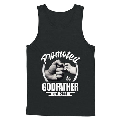 Promoted To Godfather 2018 Fathers Day Gift-T-Shirt & Hoodie-Unisex Tank-Black