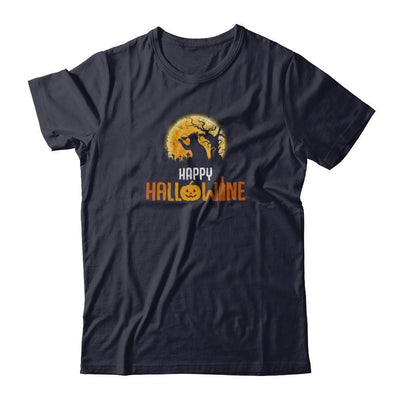 Happy Hallowine Drinking Wine Cat Lover 2017-T-Shirt & Tank Top-Premium T-Shirt-Midnight Navy