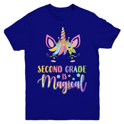 Second Grade is magical Unicorn Back to School 2nd Grade Youth-Youth Shirt-Youth T-Shirt-Navy