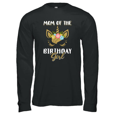 Cute Unicorn Mom Of The Birthday Girl-T-Shirt & Tank Top-Long Sleeve T-Shirt-Black