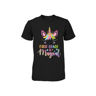 First Grade Is Magical Unicorn Back To School 1st Grade Youth-Youth Shirt-Toddler T-Shirt-Black