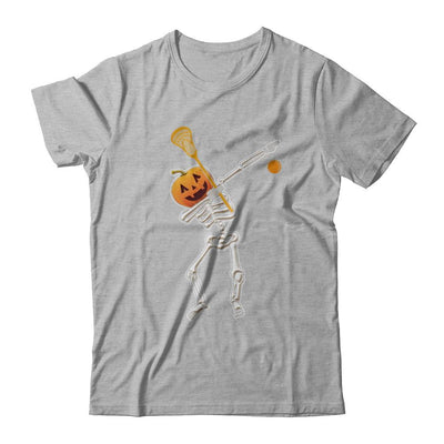 Halloween Dabbing Skeleton Lacrosse-T-Shirt & Hoodie-Premium T-Shirt-Heather Gray