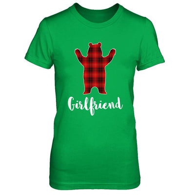 Red Girlfriend Bear Buffalo Plaid Family Christmas Pajamas-T-Shirt & Sweatshirt-Women's T-Shirt-Irish Green