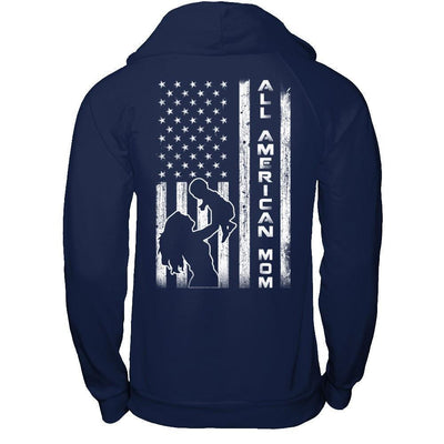 All American Mom Flag-T-Shirt & Hoodie-Pullover Hoodie-Navy