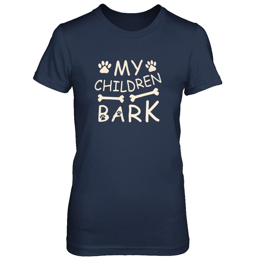 My Children Bark Dog Mom Lover-T-Shirt & Tank Top-Women's T-Shirt-Navy