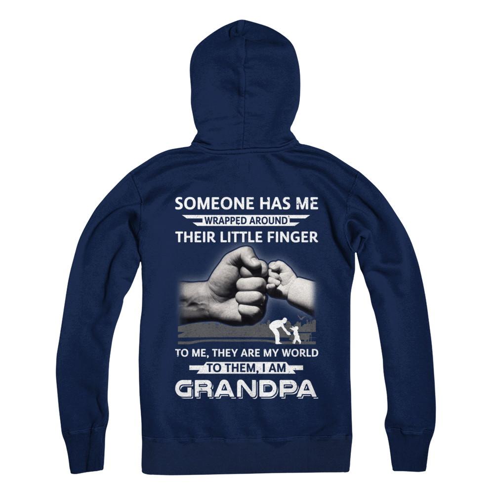 Someone Has Me Wrapped Around Their Little Finger Grandpa-T-Shirt & Hoodie-Pullover Hoodie-Navy