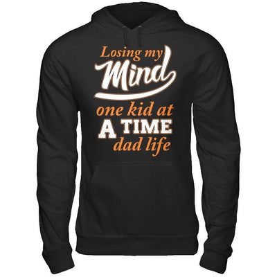 Losing My Mind One Kid At A Time Dad Life-T-Shirt & Hoodie-Pullover Hoodie-Black
