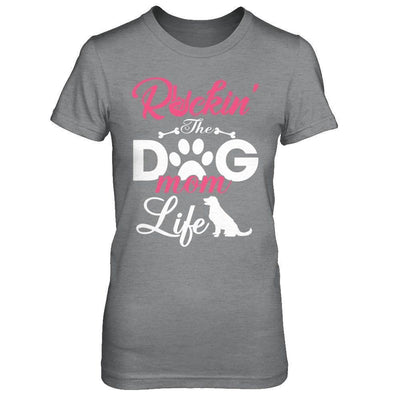 Rockin' The Dog Mom Life-T-Shirt & Hoodie-Women's T-Shirt-Sport Grey