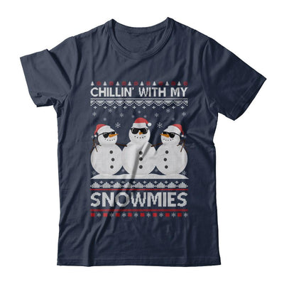 Chillin With My Snowmies Ugly Christmas Sweater-T-Shirt & Sweatshirt-Classic T-Shirt-Navy
