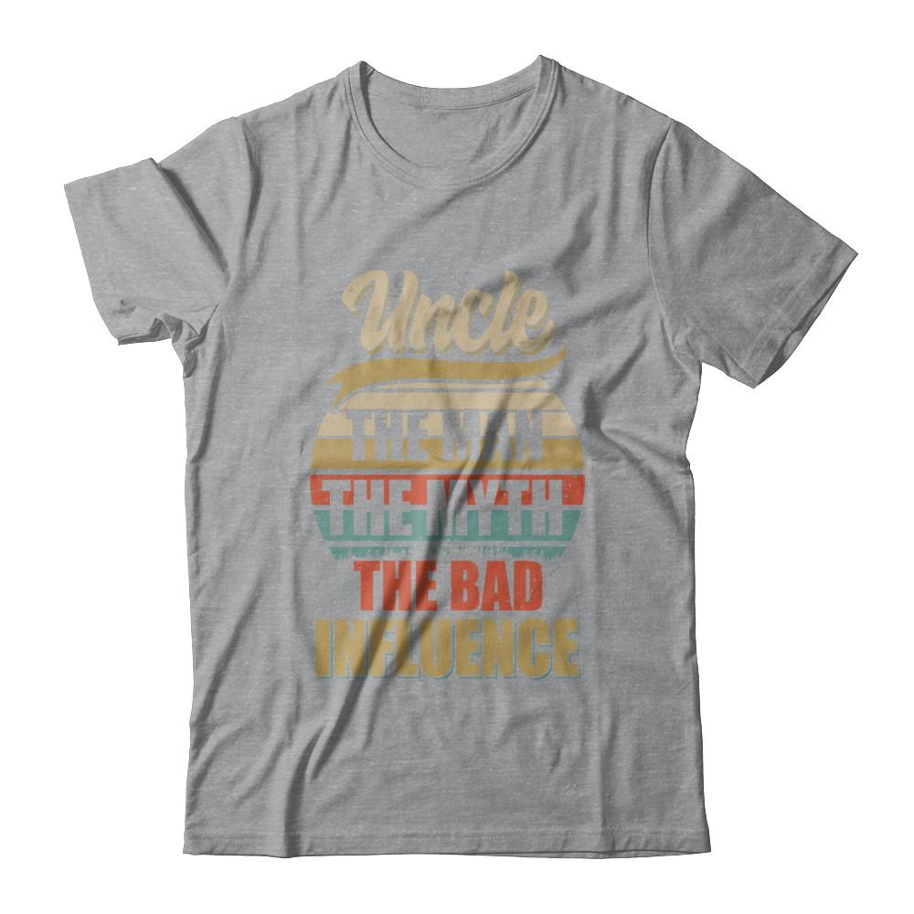 Vintage Uncle The Man The Myth The Bad Influence-T-Shirt & Hoodie-Classic T-Shirt-Sport Grey